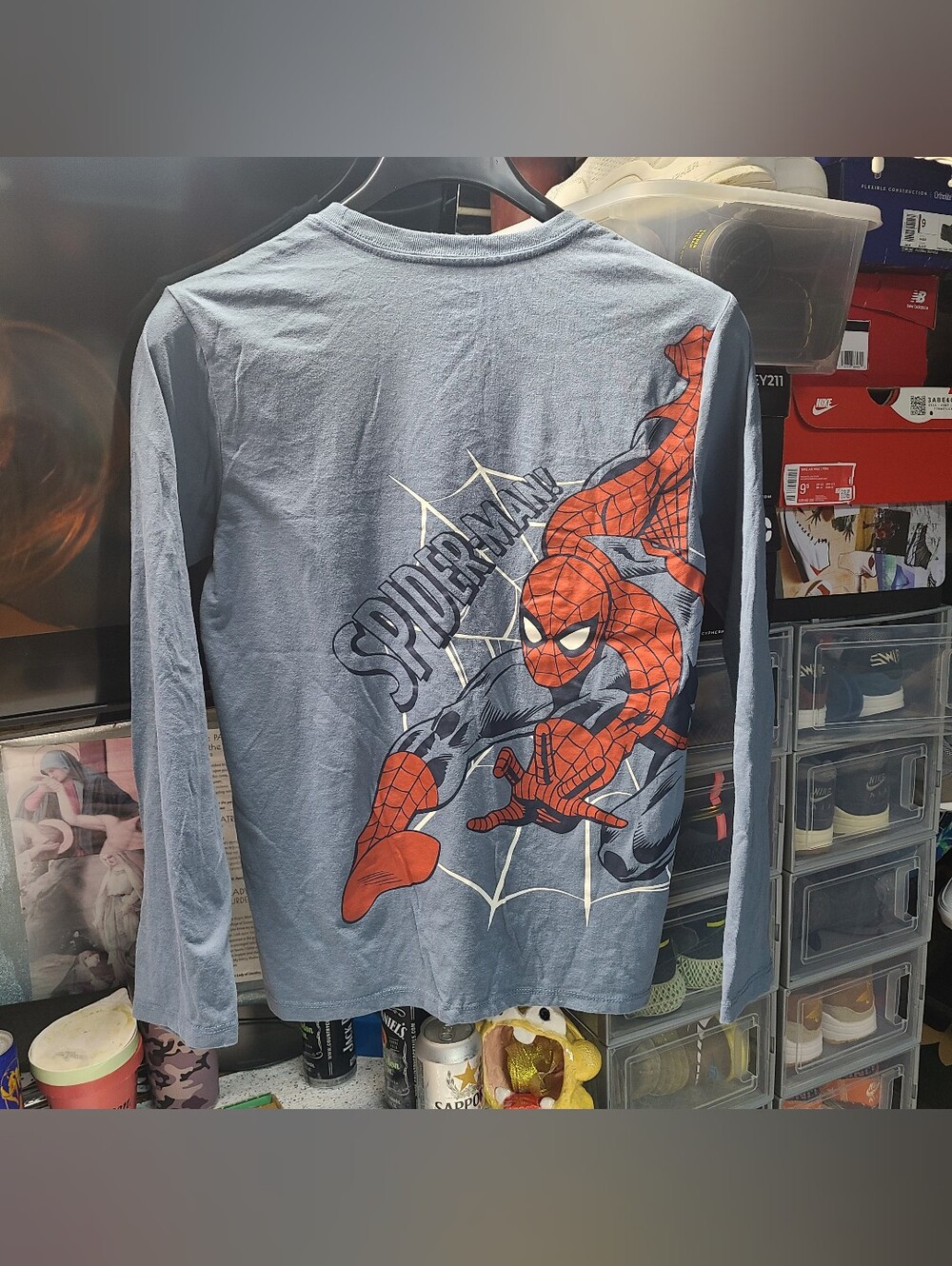 Marvel Spider-Man Back Graphic Long Sleeve Shirt - Blue & Red